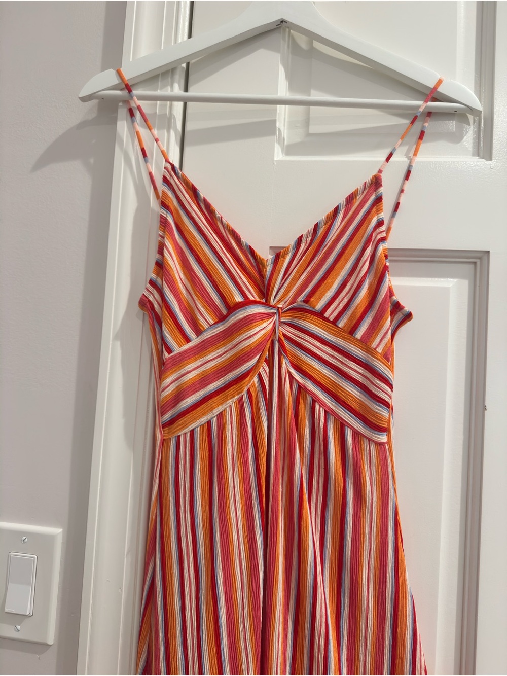 Mango Striped Colorful Spaghetti Strap Maxi Dress